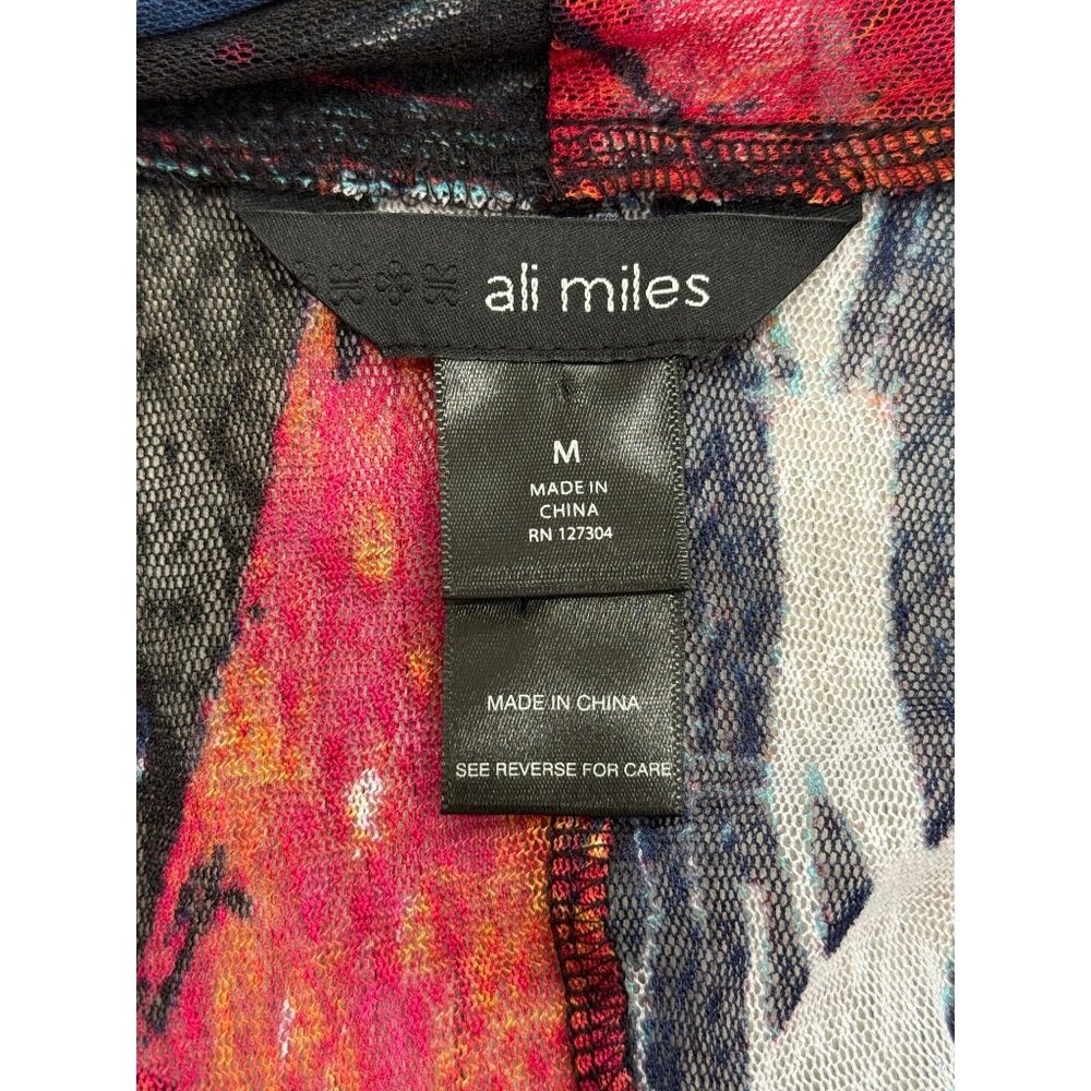 Ali Miles Womens Cardigan Open Front Sheer Abstract Lightweight Artsy Size M - Picture 4 of 8